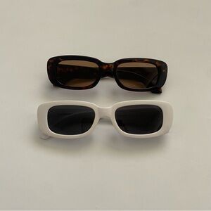 Stylish Black and White Sunglasses Set